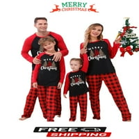 Съвпадение семейни Пижами определя Коледа спално облекло отпечатани отгоре с каре дъното