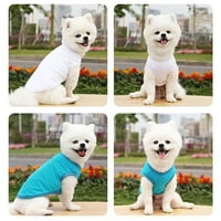 Сладко облекло за домашни любимци Дишаща печат жилетка мека удобна тениска Куче дрехи за малки кучета котка куче кученце риза синьо средно