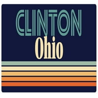 Клинтън Охайо Винил стикер с стикер ретро дизайн