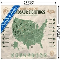 Джурасик Свят: Доминион - Северна Америка Динозавър Карта Плакат На Стената, 14.725 22.375