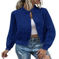 Langwyque Spring Fall Women Stand Collar Button Cardigan Knit пуловер