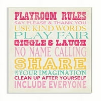 Детска стая от Ступел правила за игра Типография в розово жълто и синьо стена плакет Стефани Уъркман Марът