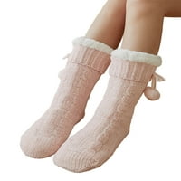 Jamlynbo чехли чорапи за жени контрастират цветни плетени чорапи със средна тръба дебели закрити коледни чорапи