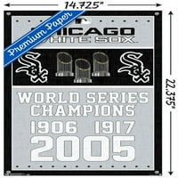 Чикаго бял So - Champions Wall Poster с бутални щифтове, 14.725 22.375