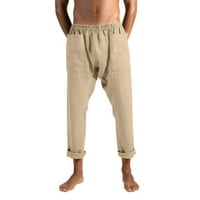 Небрежни панталони за мъже мъжки ежедневен солиден голям джоб с пълна дължина панталони еластични панталони за талия на талията