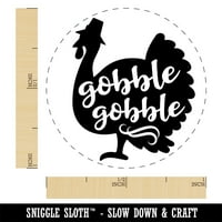 Gobble Gobble Turkey Dekshiving Self -Unning Cumber Stamp Stamper - Fuchsia мастило - Средно