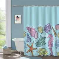 Морска завеса за душ за декорация на баня тъкан Завеса за душ с куки, 72x72
