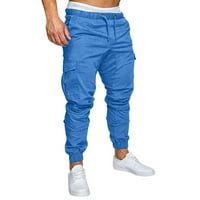 Атлетични работи мъжки панталони Модни джоги спортни панталони панталони панталони Суитчъри панталони дълги панталони Преобладаващи небесно синьо размер m