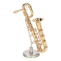 Миниатюрна реплика на саксофон, Mini Saxophone Model изискан жизнен, симулиран за любител на музиката за дома