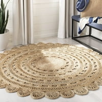 Колекция от естествени влакна кръг 5 „Кръгла естествена ръчно изработена бохо очарователна сплетена юта килим