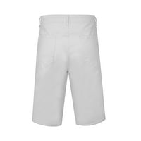Мъжки Къси панталони дънки за мъже мъжки памучен панталон деним шорти джоб мода Мулти-джоб Плюс размер шорти бели 2хл