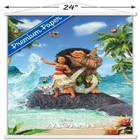 Disney Moana - висок пет плакат за стена с дървена магнитна рамка, 22.375 34