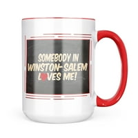 Някой в Уинстън-Салем ме обича, Северна Каролина чаша подарък за любителите на кафе чай