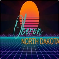 Oberon North Dakota Vinyl Decal Stiker Retro Neon Design