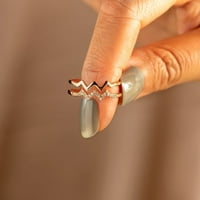 На дъщеря ми злато Двойна вълна Rhinestone Ring Регулируем златен вълнообразен пръстен Минималистичен подарък за пръстен за нейните отворени пръстени за жени момчета пръстени