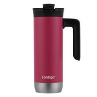 Contigo Huron 2. неръждаема чаша за пътуване с стрийл със Snapseal капак и дръжка на хвойна, fl oz