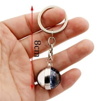 Аксесоари за ключодържатели на Feledorashia дванадесет съзвездия Ключов висулка светеща стъклена топка висулка метален ключ