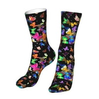 Цветни пеперуди чорапи за жени мъже новост цветни екипажа Чорапи случайни Смешно Рокля Чорапи Подаръци за нея го