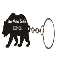 Нова велика верига Илинойс Сувенирна метална мечка ключодържател