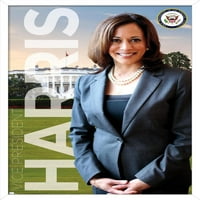 Trends International Kamala Harris - вицепрезидент Wall Poster 16.5 24.25 .75 White Framed версия