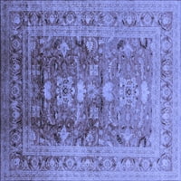Ahgly Company Machine ПРОЧАВАНЕ НА ВЪЗДУШНИ КРАТИКИ ОРОНДАЛЕН Сини традиционни килими, 7 'квадрат