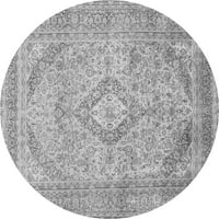 Ahgly Company Indoor Round Medallion Grey Traditional Area Cugs, 3 'Round