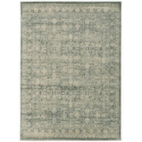 Възхищавайте се на домашния живот на Корина Традиционен ориенталски затруднено винтидж модел килим сив 5'3 7'3 5 '8' правоъгълник на слонова кост