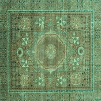 Ahgly Company Indoor Rectangle Abstract Turquoise Blue Modern Area Rugs, 2 '4'