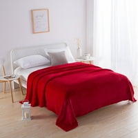Sehao Soft Microfiber Flannel одеяла за диван легло диван ултра топло за всички сезони за хол вход за вход трапезария червено