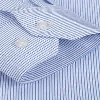 Синдисус мъжка блуза на райета мъжки ежедневни ризи ревер врат бизнес Дълъг ръкав преден джоб топове ЗМК 39 Л