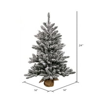 Vickerman 24 Flocked Anoka Pine Artificial Christmas Tree, Unlit