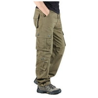 Товарни панталони Jacenvly за мъже Просвет дълги товарни панталони средни талии Pocket Plain Men