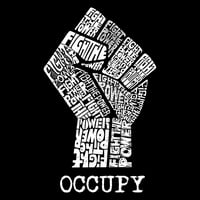 Тениска на поп арт за мъже с думи - Occupy Wall Street - Fight the Power