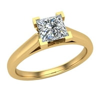 Диамантени годежни пръстени за жени принцеса отрязана пасианска диамантен пръстен 14k злато 0. карат