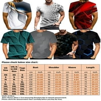 Ниуер Мъжки тениски 3д Принт летни топове Екипажа врата тениска ежедневни основен чай блуза С къс ръкав сиво 3хл