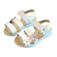 Ausyst Toddler Sandals Деца момичета сандали принцеса отворено топка меки дъна цветя римски плажни обувки летни сандали клирънс