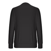 Жилетки за жени, отворен преден жилетка, монтирана на яке, ежедневно офис подрязани твърди вещества бельо блейзър жени черен размер xl