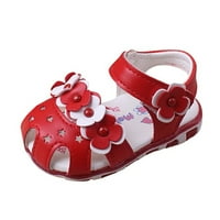 Бебешки обувки Малче за бебета деца бебета момичета цветя LED светещи обувки сандали chmora