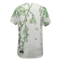 Zunfeo летни върхове за жени- пуловер тениски флаш избор отпечатани v шия ежедневни разхлабени върхове къса ръкав блуза в продажба зелено xxl