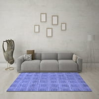 Ahgly Company Machine Wareable Indoor Square Checkered Blue Modern Area Rugs, 5 'квадрат