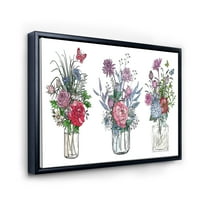 Дизайнарт 'прозрачни вази с букети от диви цветя'