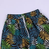 Baocc къси панталони за женски небрежни шорти летни удобни плажни къси панталони еластична талия флорален принт с джобове жени къси панталони сини