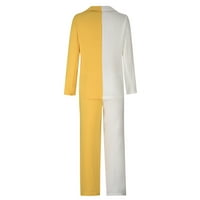 Йевот бизнес дрехи за жени тоалети клирънс дамски модни ежедневни работни офис хлабав блейзър & Панталони костюм Комплекти Жълт ххл