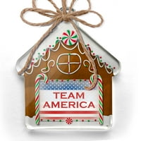 Орнамент отпечатан едностранно Отбор Америка Четвърти юли флаг Коледа Неонблонд