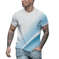 Мъжки тениски Летни на открито отпечатани къси ръкави екипаж Небрежна горна риза за мъже