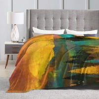 Овинещо одеяло за дивана, дървета планини леки плюшени размити уютни меки одеяла и хвърляния за диван, 50 x40