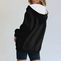 Не пропускайте Himiway Casual Couture Women Mashible Lasual Long Dongleve Hoody Print Hoodies Zipper Sweatshirts палто с джобно черно S