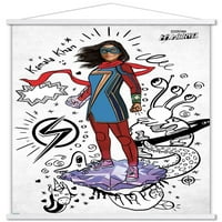 Marvel г -жа Marvel - Стенски плакат на Doodles с магнитна рамка, 22.375 34