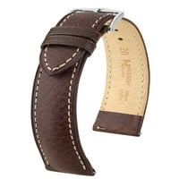 Hirsch Boston Artisan Leather Watch каишка - кафяв - L - сребърна катарама