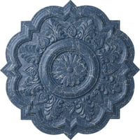 Ekena Millwork 1 4 OD 1 2 PERIA таван медальон, ръчно рисуван Americana Crackle